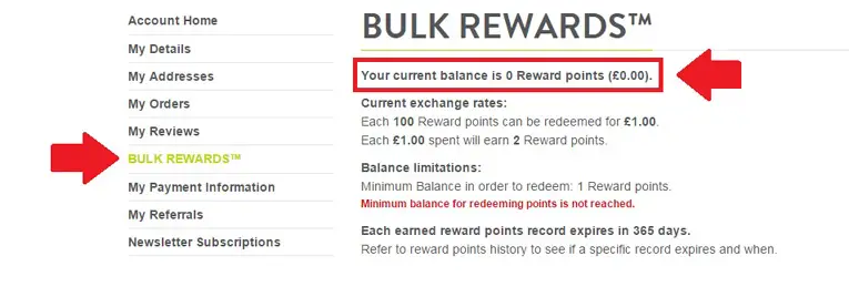 how to check bulk rewards points