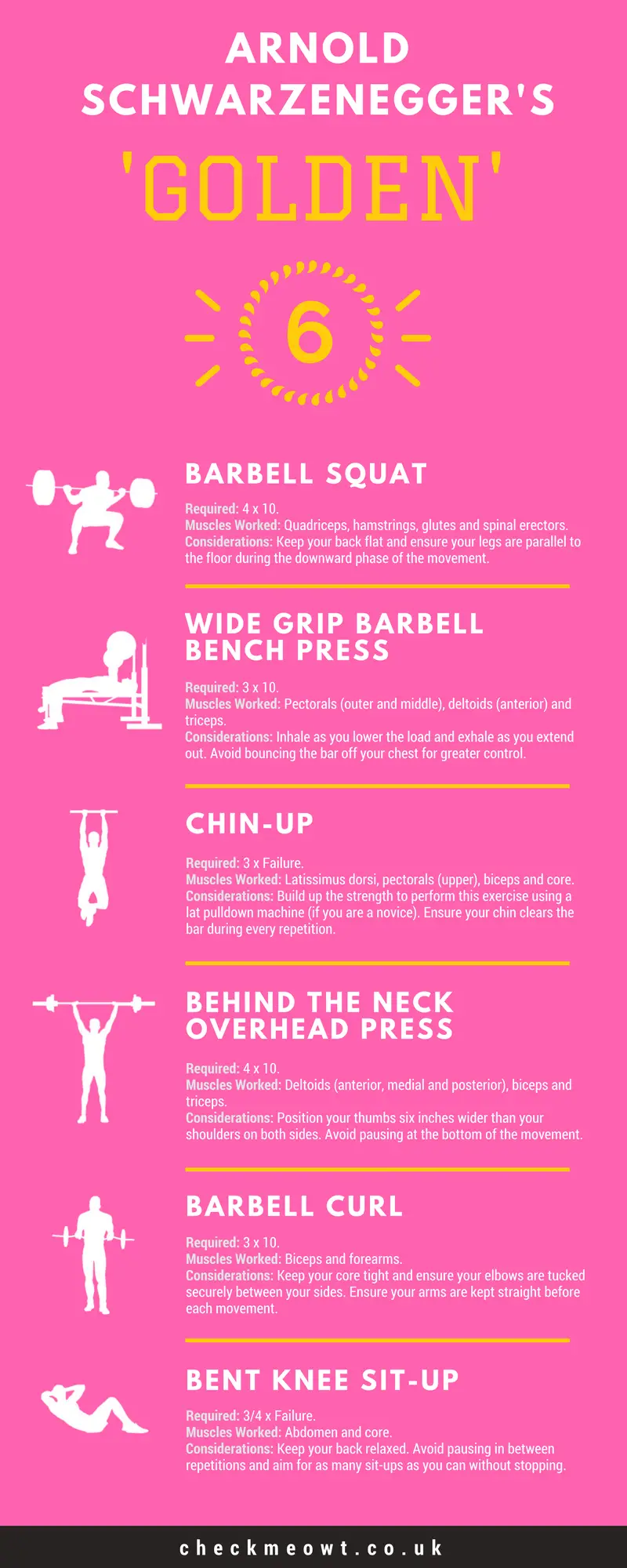 Arnold Chest Workout Chart