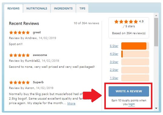 Write A Review - MuscleFood