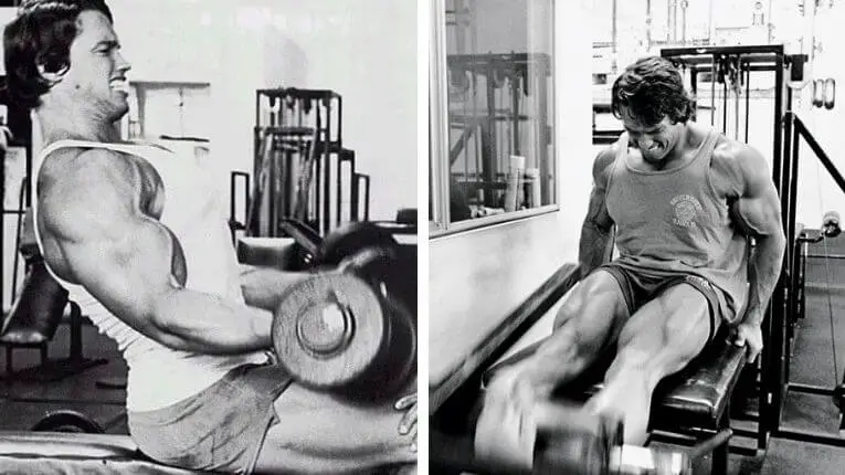 Arnold Schwarzenegger Blueprint to Cut Review - Dumbbell Curls and Leg Extensions